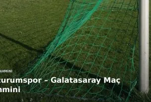 Futbol kalesinin ağı ve boş saha; &uuml;zerinde Erzurumspor &ndash; Galatasaray ma&ccedil; tahmini başlığı